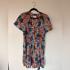 Anthropologie Somerset mini dress, pink combo large